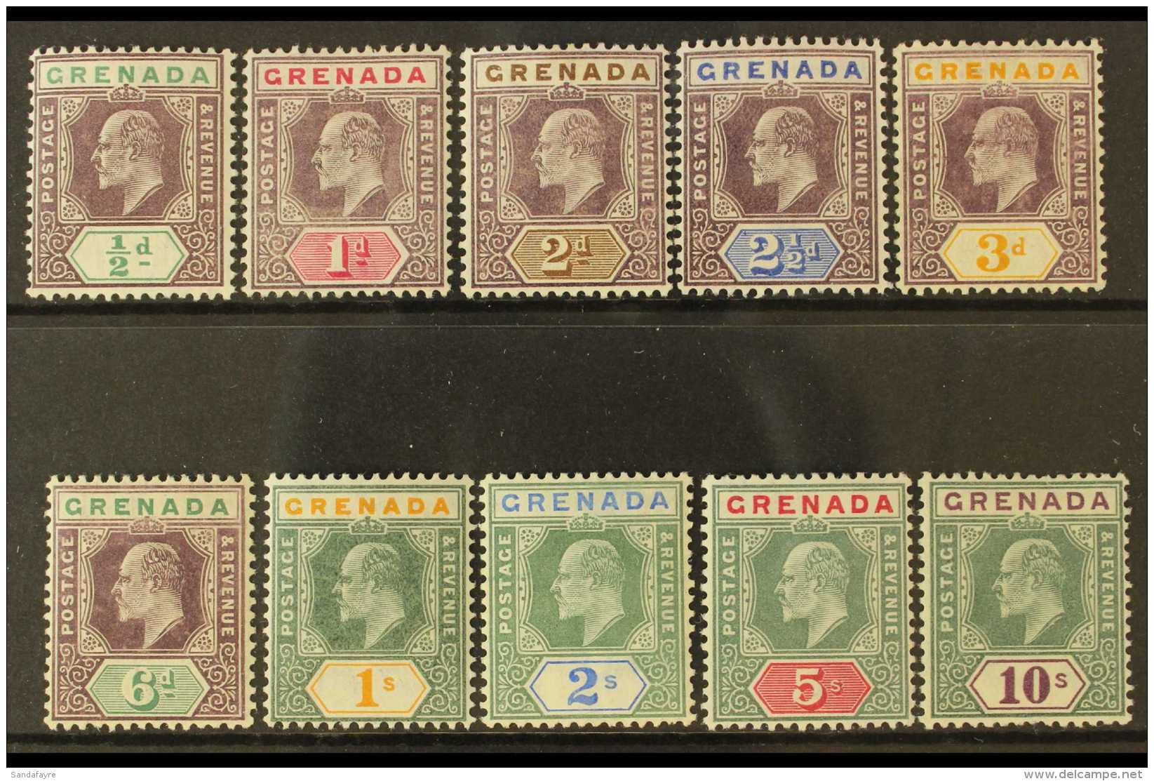 1904-06 Complete Definitive Set, SG 67/76, Fine Mint With Beautiful Fresh Colours. (10 Stamps) For More Images,... - Grenada (...-1974)