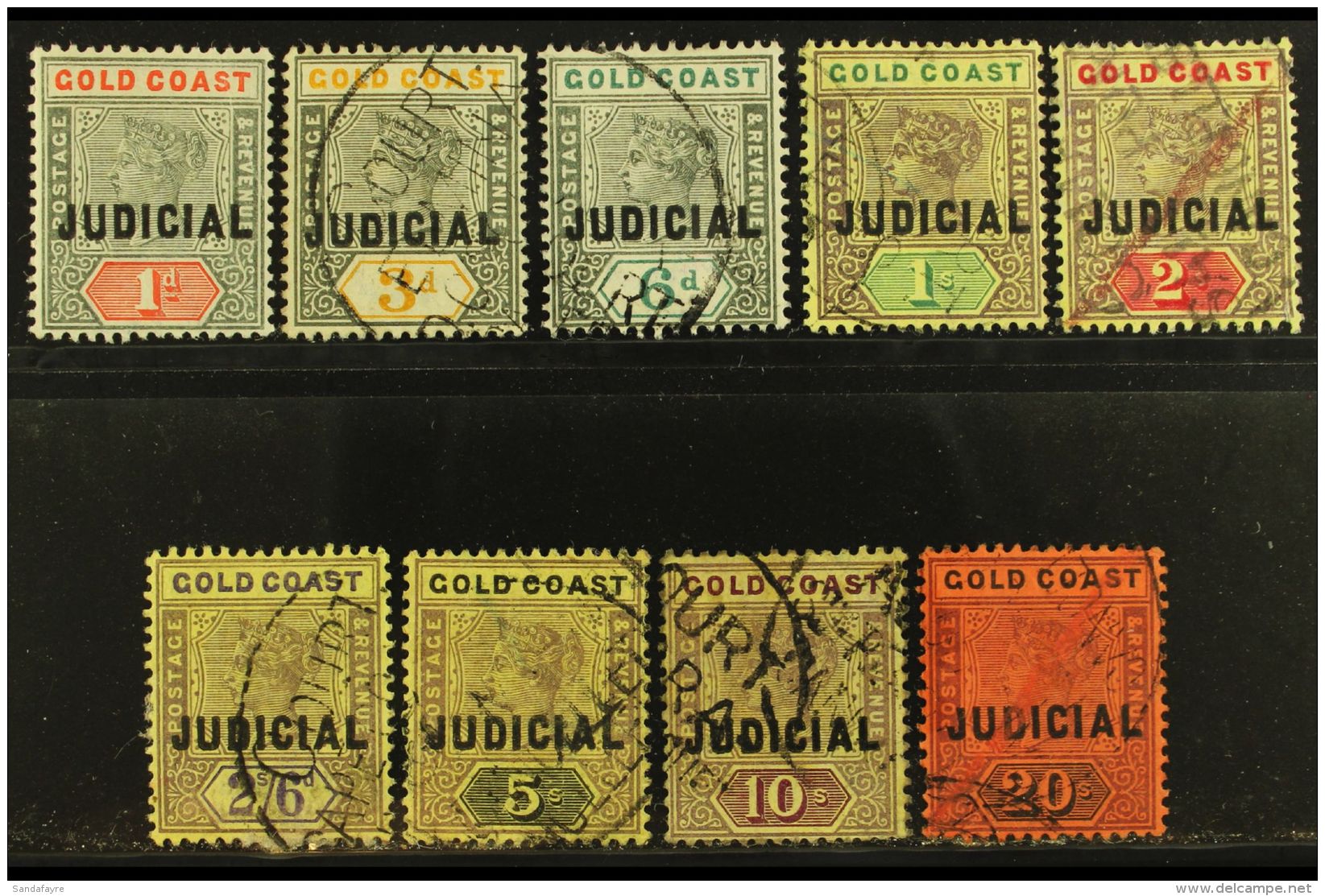 REVENUE STAMPS JUDICIAL 1899 Set To 20s, Barefoot 1/9, Fine Used. (9 Stamps) For More Images, Please Visit... - Goldküste (...-1957)