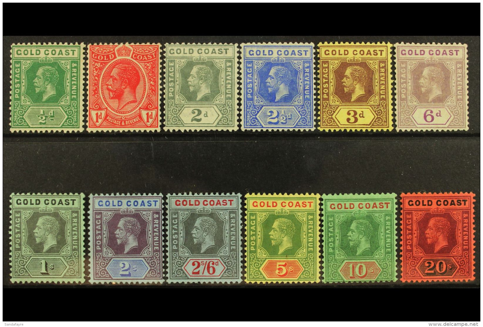 1913-21 Complete Set, SG 71/84, Fine Mint, Fresh. (12 Stamps) For More Images, Please Visit... - Goldküste (...-1957)