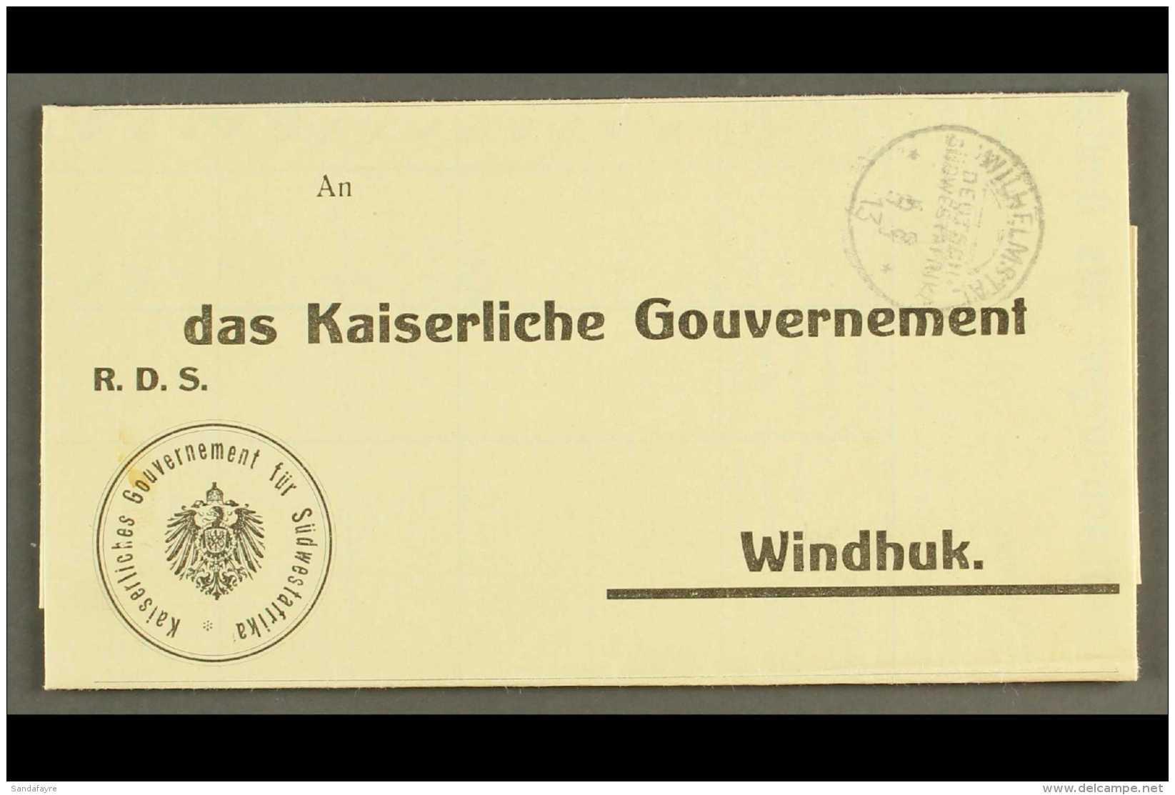 SOUTH WEST AFRICA 1913 (5 Aug) Official Government  Printed Meteorological Report For July 1913, Addressed To... - Sonstige & Ohne Zuordnung