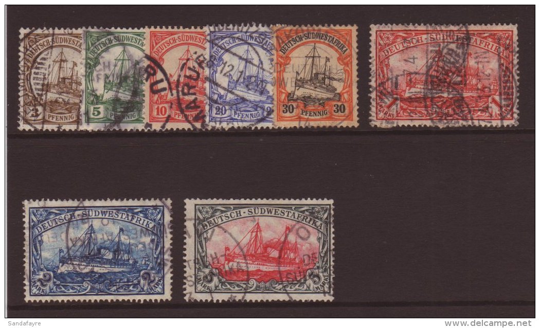 SOUTH WEST AFRICA 1906-15 "Yacht" Set With Wmk, Mi. 24/32, Superb Cds Used, 5m Signed Steuer. (8 Stamps) For More... - Autres & Non Classés
