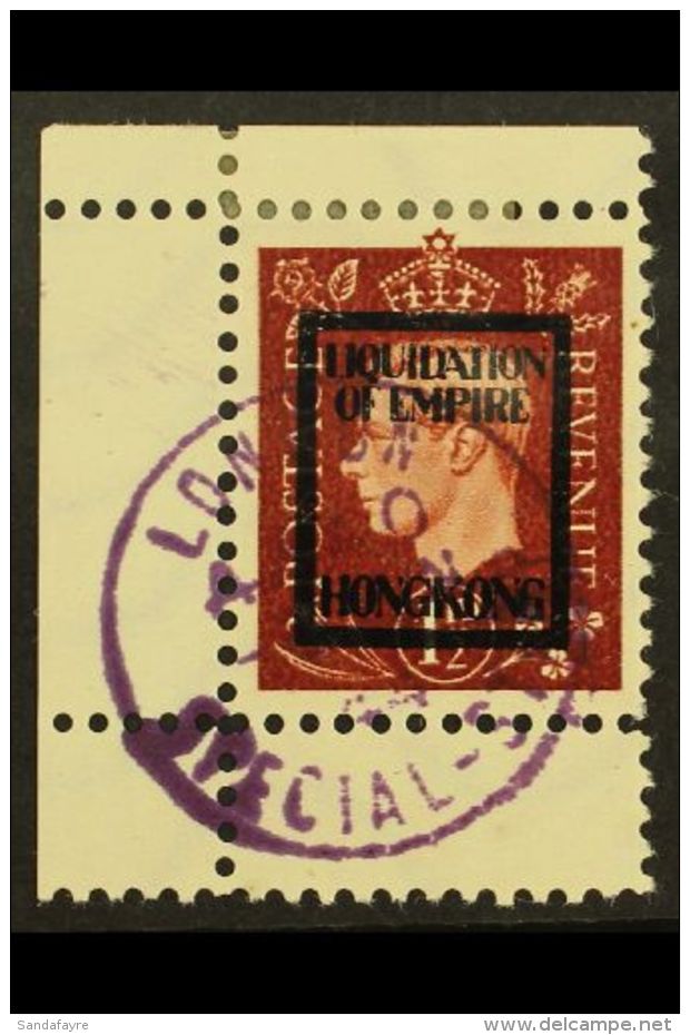 WWII PROPAGANDA FORGERY. HONG KONG 1944 Anti-British Propaganda Forgery Of The 1937 1&frac12;d KGVI Type With... - Andere & Zonder Classificatie