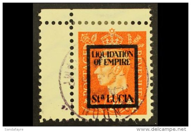 WWII PROPAGANDA FORGERY. ST LUCIA 1944 Anti-British Propaganda Forgery Of The 1937 2d KGVI Type With "LIQUIDATION... - Andere & Zonder Classificatie