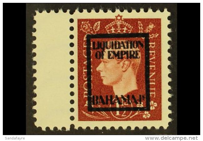 WWII PROPAGANDA FORGERY. BAHAMAS 1944 Anti-British Propaganda Forgery Of The 1937 1&frac12;d KGVI Type With... - Andere & Zonder Classificatie