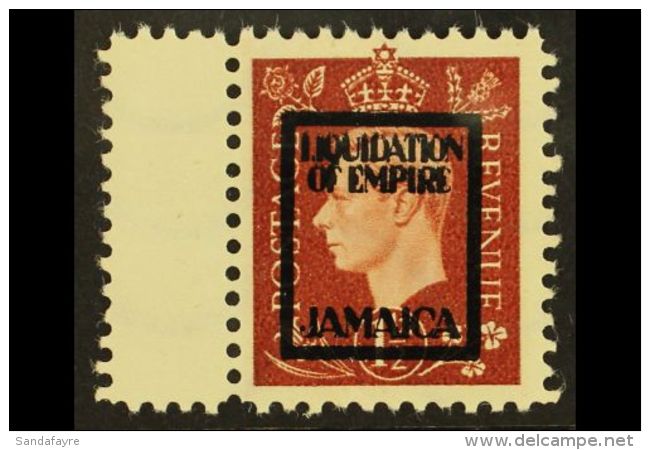 WWII PROPAGANDA FORGERY. JAMAICA 1944 Anti-British Propaganda Forgery Of The 1937 1&frac12;d KGVI Type With... - Andere & Zonder Classificatie