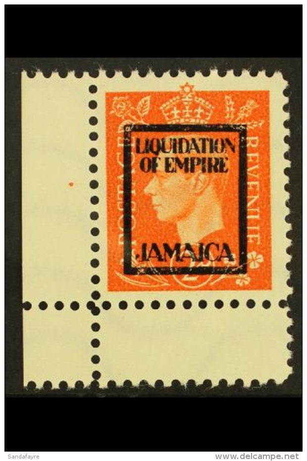 WWII PROPAGANDA FORGERY. JAMAICA 1944 Anti-British Propaganda Forgery Of The 1937 2d KGVI Type With "LIQUIDATION... - Autres & Non Classés