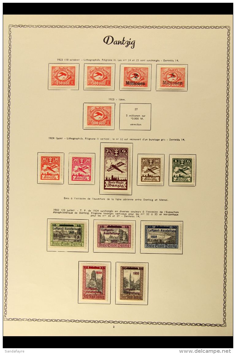 DANZIG 1920-39 FINE MINT AIR POST STAMPS COLLECTION On Printed Album Pages, Includes 1920 Overprinted Set Of 3,... - Autres & Non Classés