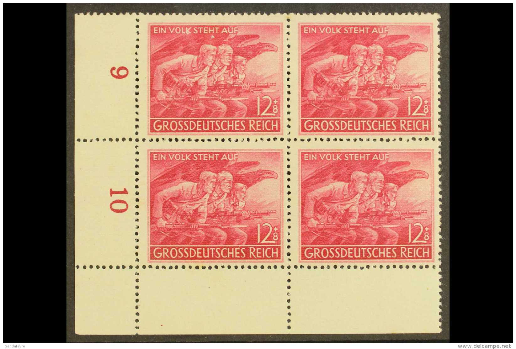 1945 12+8 (Pf) Home Guard With "Spot By K" Plate Flaw, Michel 908 II, In A Never Hinged Mint Lower Left Corner... - Autres & Non Classés