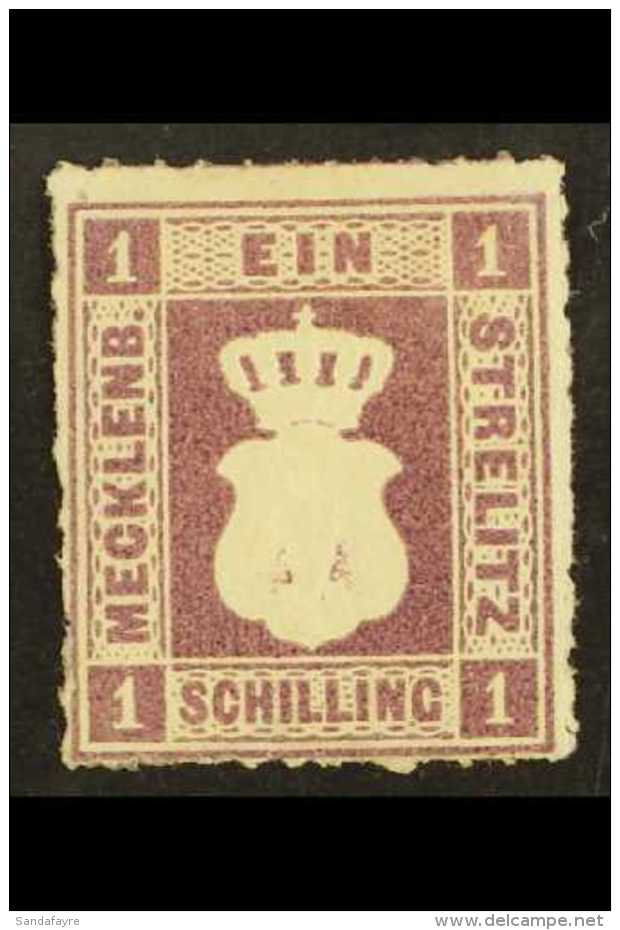 MECKLENBURG - STRELITZ 1864 1S Grey Violet, MI 3, Very Fine Mint No Gum. For More Images, Please Visit... - Autres & Non Classés