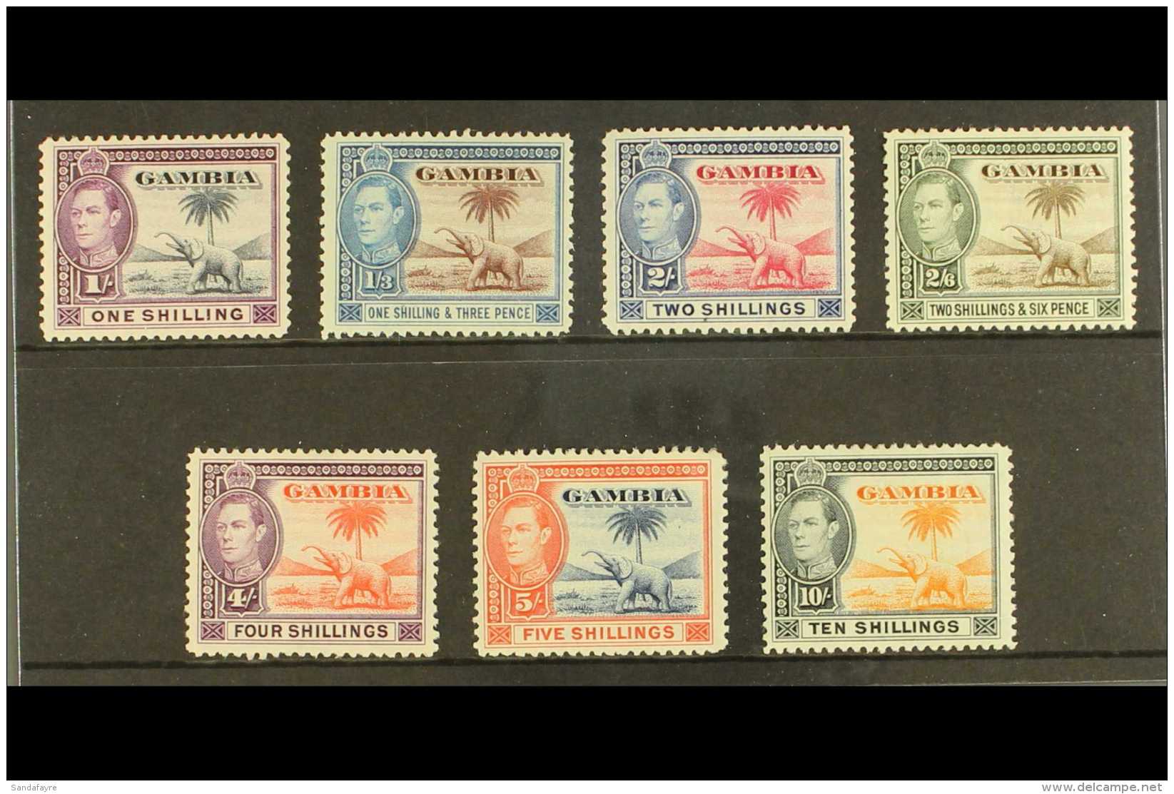 1938-46 Definitives HIGH VALUES (1s, 1s3d, 2s, 2s6d, 4s, 5s And 10s), SG 156/161, Very Fine Mint. (7 Stamps) For... - Gambie (...-1964)