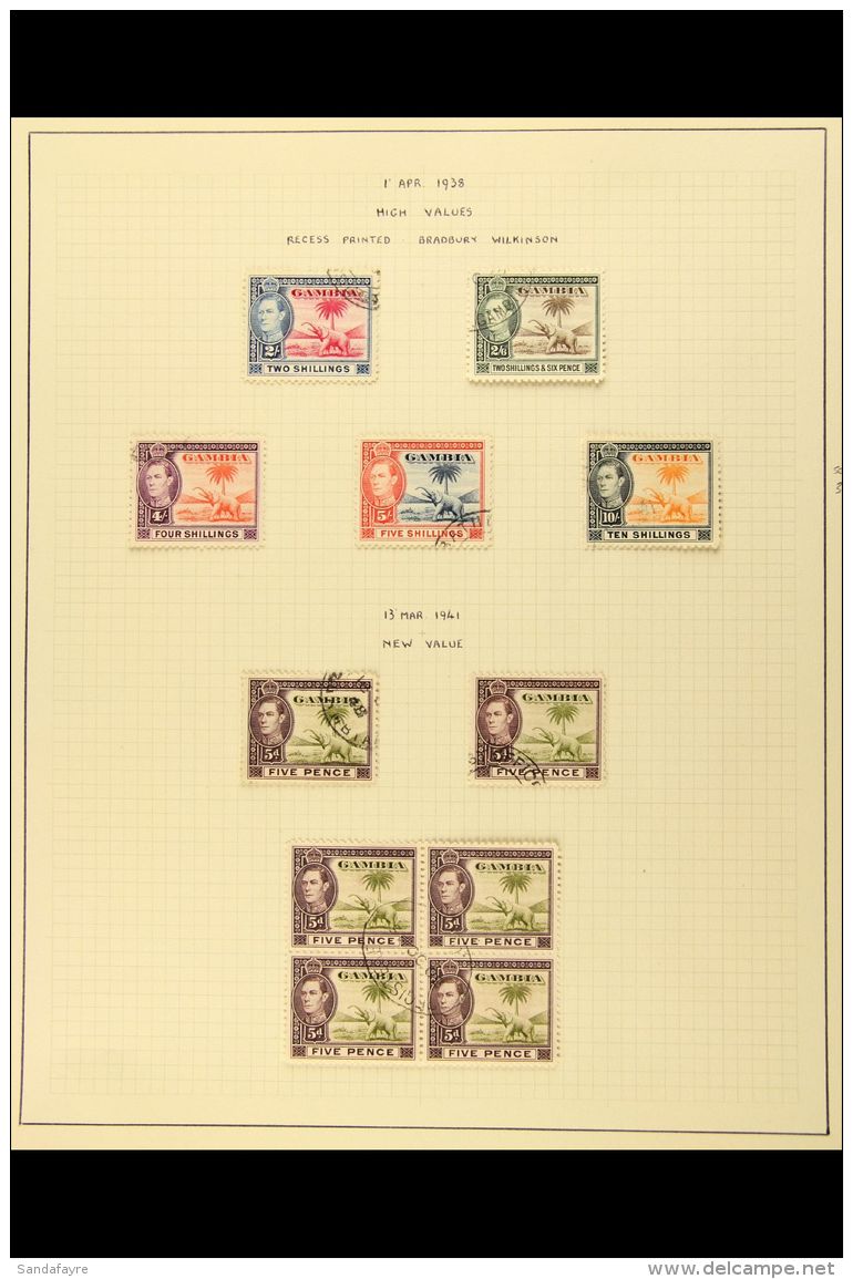 1902-63 FINE USED COLLECTION Written Up On Pages, Includes A KEVII Range To 6d, 1912-22 Range To 6d, 1922-29 MCA... - Gambie (...-1964)