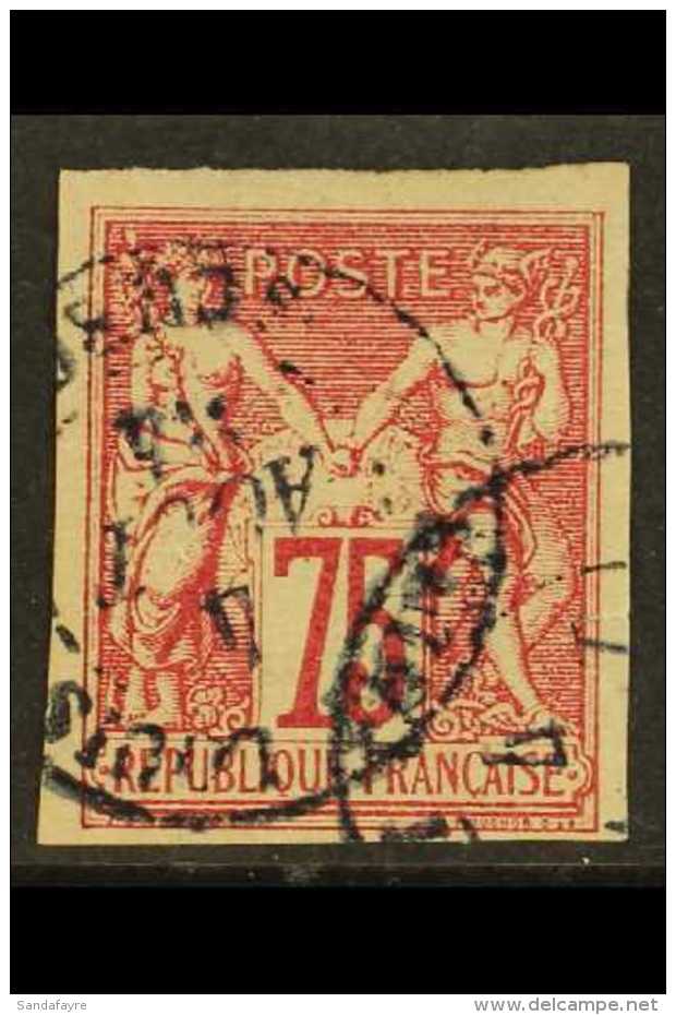SENEGAL ST-LOUIS 1877 75c Carmine Imperf Sage Of General Issues Used With "SAINT LOUIS / SENEGAL" Cds Of 4 Aug 84,... - Sonstige & Ohne Zuordnung