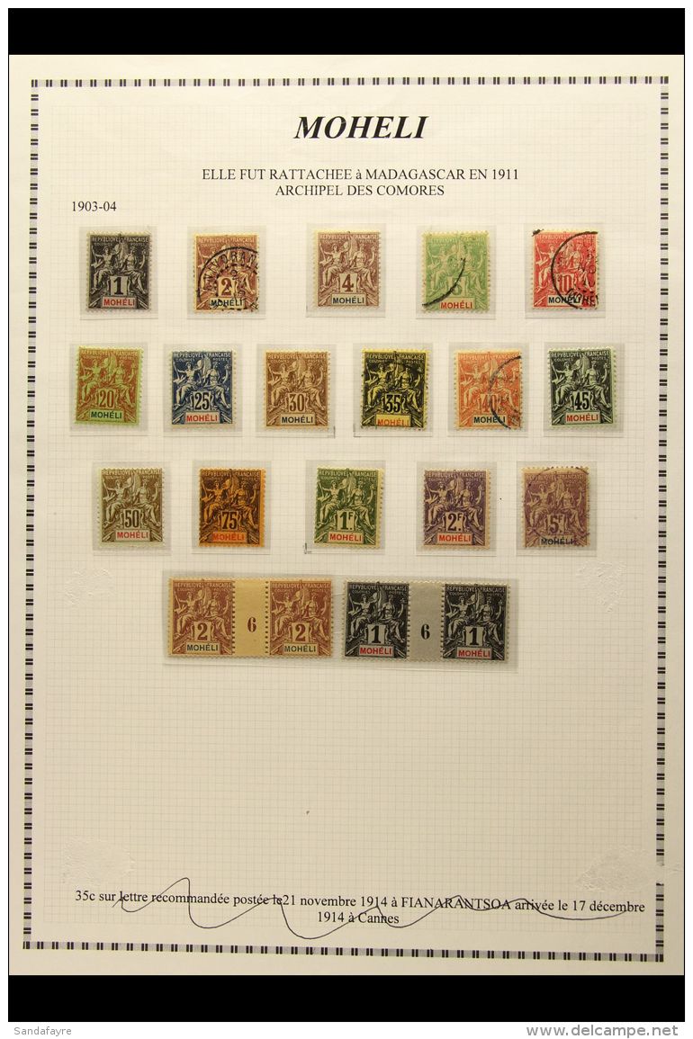 MOHELI 1906-12 COLLECTION Inc 1906-07 Set Either Mint Or Used, 1c &amp; 2c Millesime Mint, 1912 Surcharge Set Mint... - Sonstige & Ohne Zuordnung