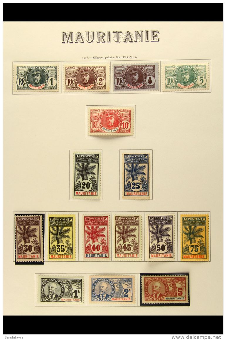 MAURITANIE 1906-1944 COMPLETE VERY FINE MINT Collection On Yvert Printed Leaves. All The Postage Issues (Yvert... - Sonstige & Ohne Zuordnung