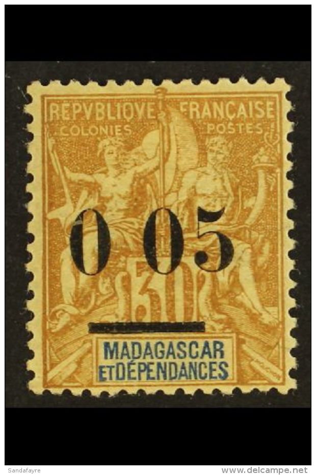 MADAGASCAR 1902 0,05 On 30c, Variety "no Comma", Yv 52c I, Very Fine Mint. For More Images, Please Visit... - Sonstige & Ohne Zuordnung