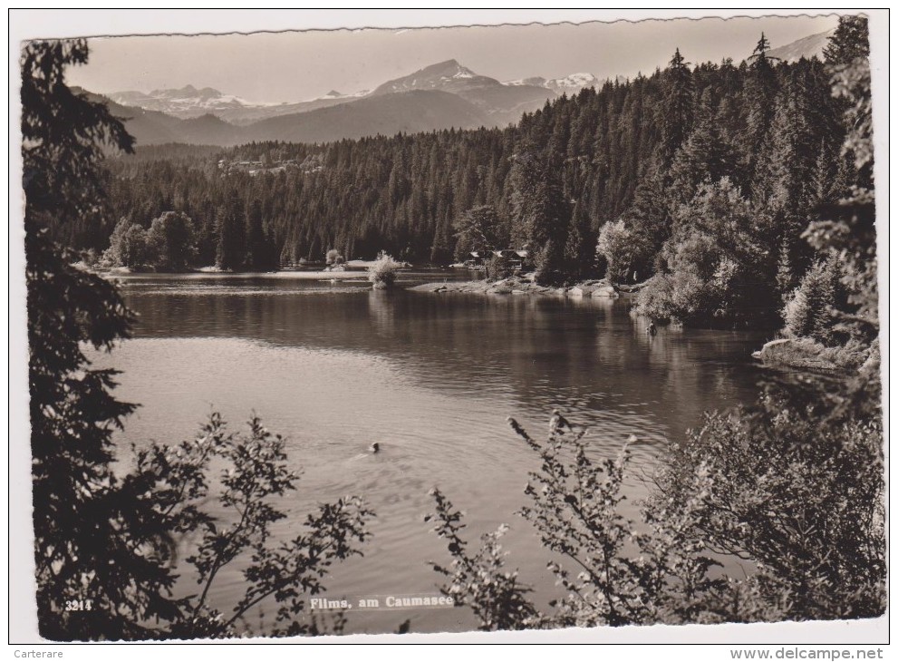 SUISSE,SWITZERLAND,SCHWEIZ,SVIZZERA,HELVETIA,SWISS ,GRISONS,FLEM  ,FLIMS,il Y A 50 Ans,caumasee,pedalo, - Flims