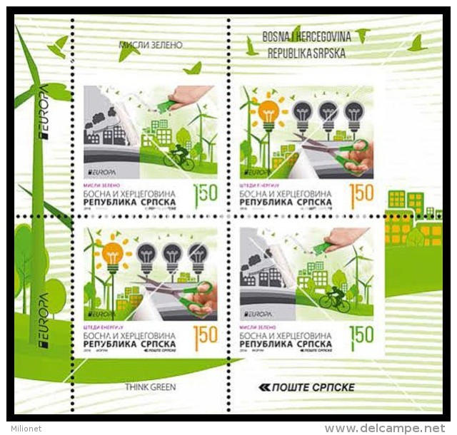 SALE!!! BOSNIA HERZEGOVINA SERBIA SERB POST PALE BOSNIE BOSNIEN 2016 EUROPA CEPT THINK GREEN Booklet MNH ** - 2016