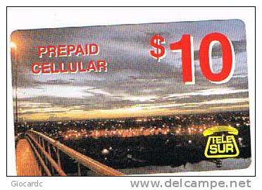 SURINAME (SURINAM) - TELE SUR  (GSM RECHARGE) - CITY BY NIGHT     - USED  -  RIF. 2049 - Surinam