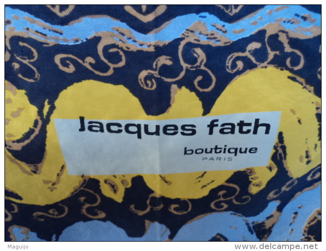 JACQUES FATH : " ECHARPE" SIGLEE  LIRE ET VOIR!! - Miniatures Femmes (sans Boite)