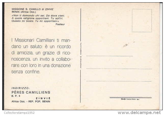 50510- ZINVIE- SAN CAMILLO MISSION, CHILDRENS, VILLAGE - Benin