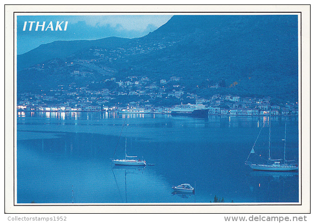 50605- VATHY- ITHACA ISLAND, VIEW BY NIGHT, SHIPS - Grecia