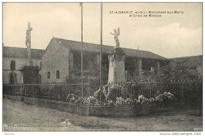 -depts Div -ref LL334- Tarn Et Garonne - Saint Aignan - St Aignan - Monument Aux Morts Et Croix De Mission - Missions - - Andere & Zonder Classificatie