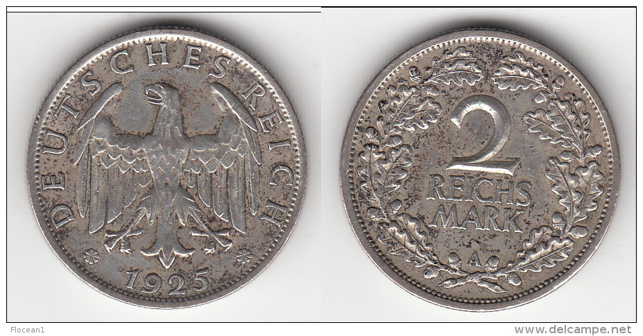 **** ALLEMAGNE - GERMANY - WEIMAR REPUBLIC - 2 REICHSMARK 1925 A - ARGENT - SILVER **** EN ACHAT IMMEDIAT - 2 Reichsmark