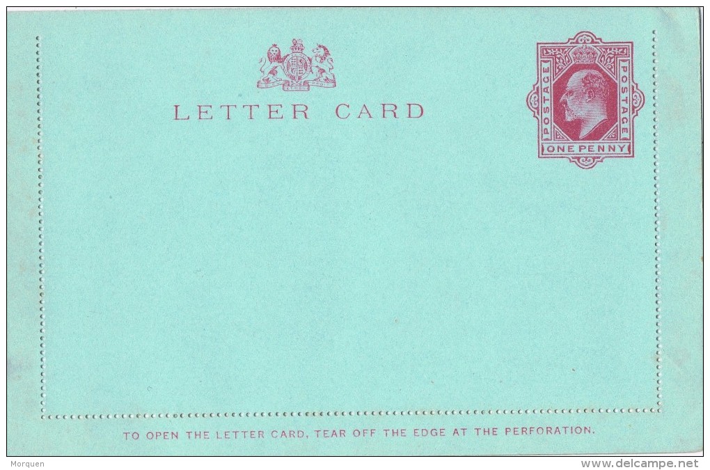 19649. Entero Postal ENGLAND, Edward VII  1 Penny Letter Card - Unclassified