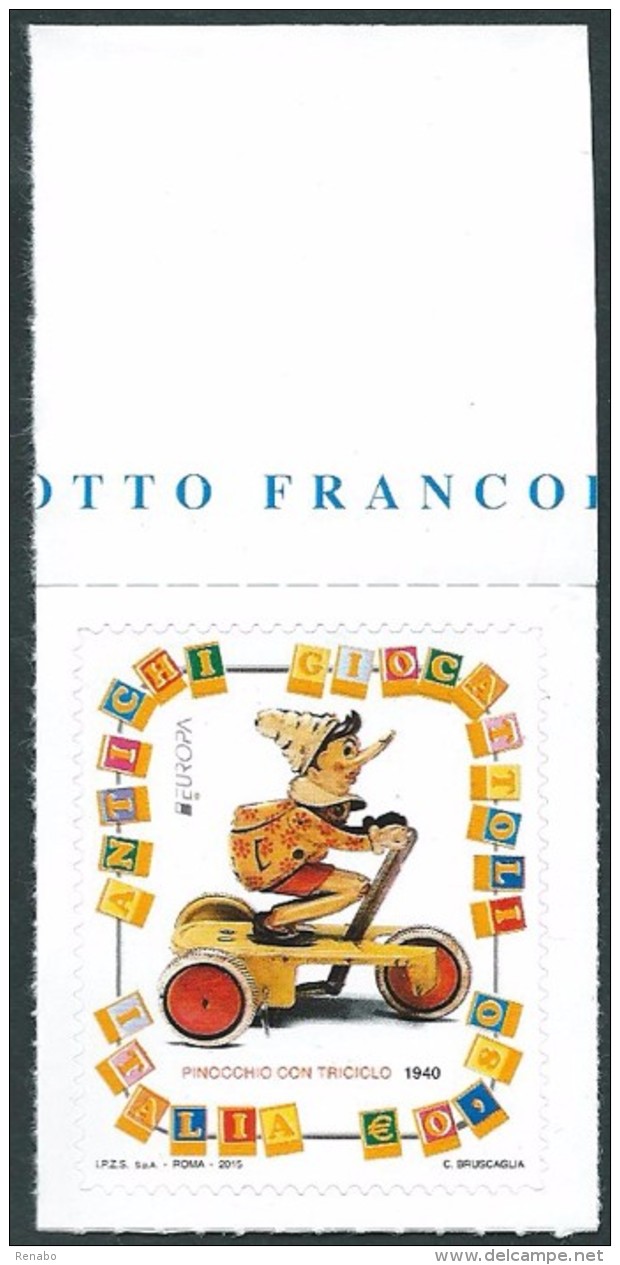 Italia, Italy 2015 ; PINOCCHIO Da &euro; 0,80, Da EUROPA 2015 . Nuovo - Marionnettes