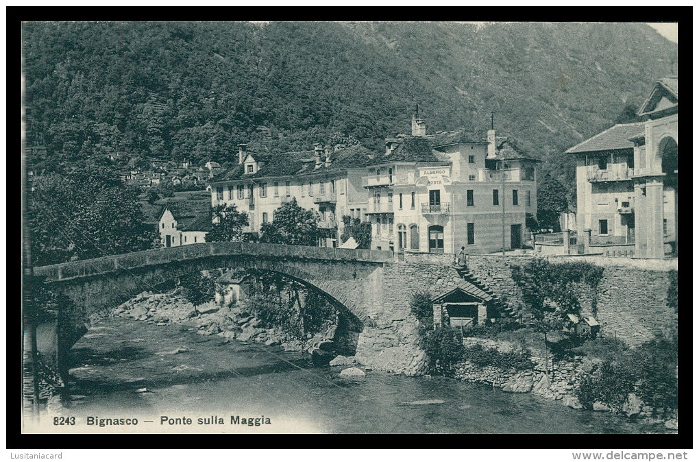 BIGNASCO - Ponte Sulla Maggia ( Ed. Wehrili A. G. Nº 8243) Carte Postale - Maggia