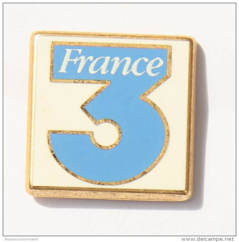 Pin's FRANCE 3 - Le Logo - Fond Blanc - Zamac - Arthus Bertrand - F731 - Arthus Bertrand