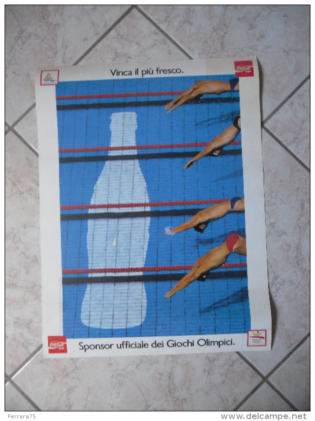 POSTER COCA COLA SPONSOR UFFICIALE GIOCHI OLIMPICI-BARCELLONA-SPAGNA-1992 - Reclame-affiches