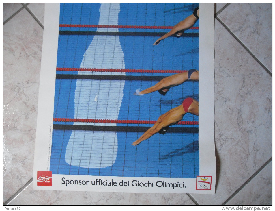 POSTER COCA COLA SPONSOR UFFICIALE GIOCHI OLIMPICI-BARCELLONA-SPAGNA-1992 - Advertising Posters