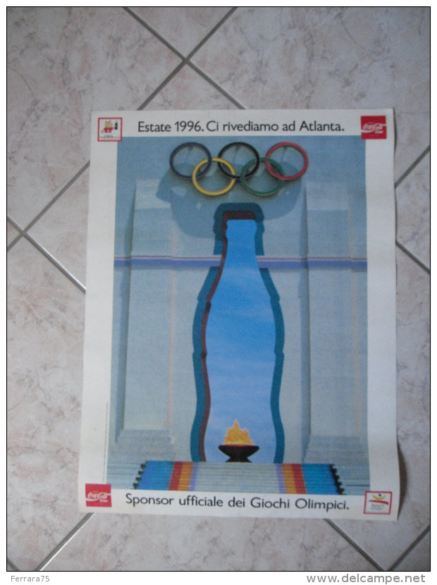 POSTER COCA COLA SPONSOR UFFICIALE GIOCHI OLIMPICI-BARCELLONA-SPAGNA-1992 - Poster & Plakate