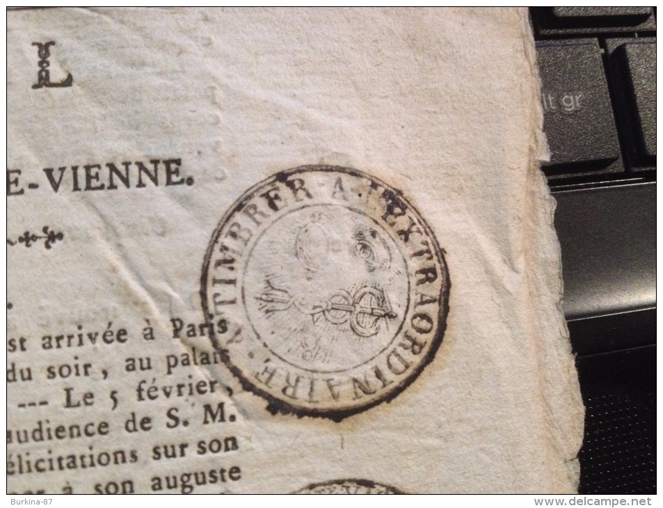 JOURNAL DU DÉPARTEMENT DE LA HTE VIENNE,12 FÉVRIER 1807,EMPIRE FRANÇAIS - Autres & Non Classés