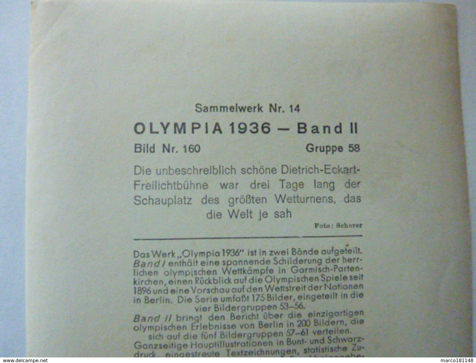 OLYMPIA 1936 - Band II - Bild Nr 160  Gruppe 58 - Plus Grand Stade De Plein Air Jamais Vu - Sport
