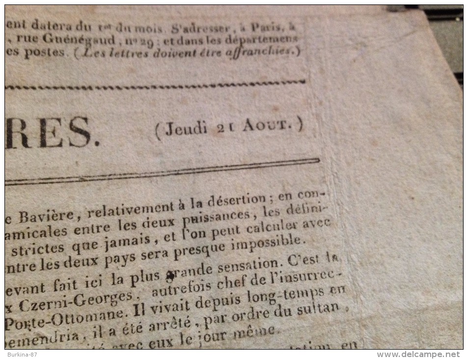 JOURNAL DES MAIRES, 21 Aout, 1817 - Autres & Non Classés