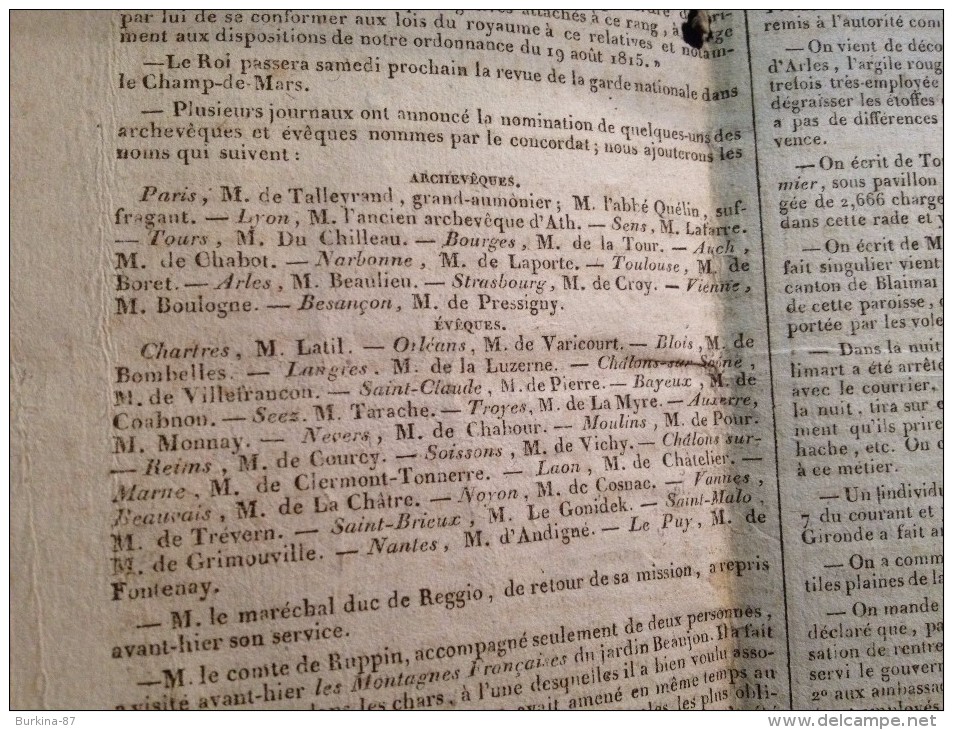 JOURNAL DES MAIRES, 21 Aout, 1817