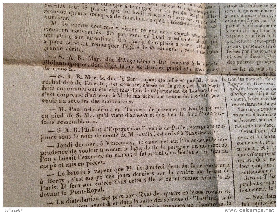 JOURNAL DES MAIRES, 21 Aout, 1817