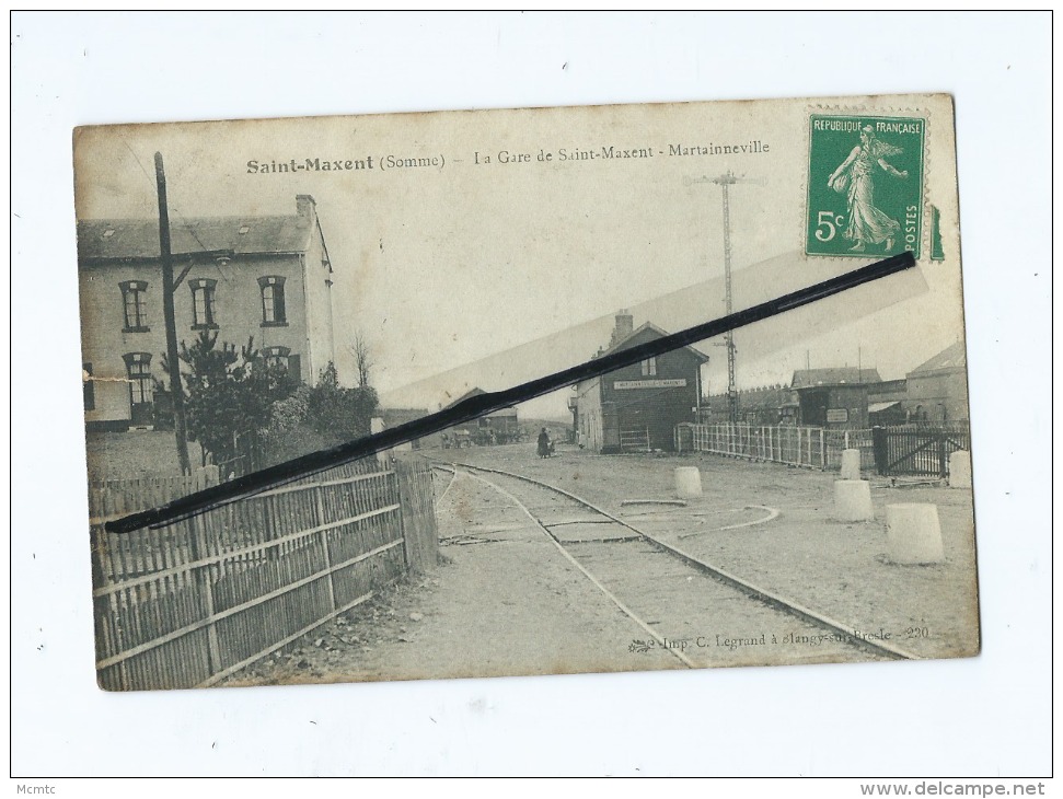 CPA Abîmée  -  Saint Maxent  - La Gare De Saint Maxent Martainneville - Autres & Non Classés