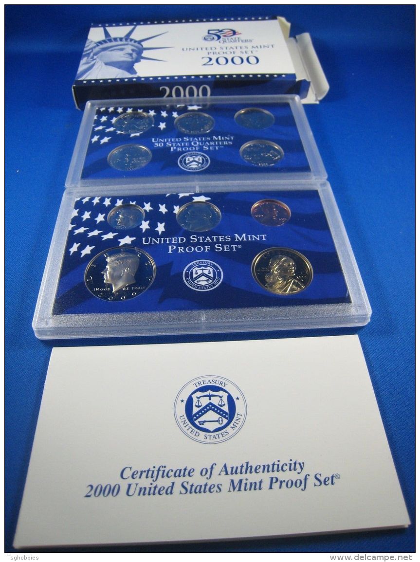 6 UNITED STATES BLUE/WHITE BOX (2000s) PROOF SETS            (erps20-25)