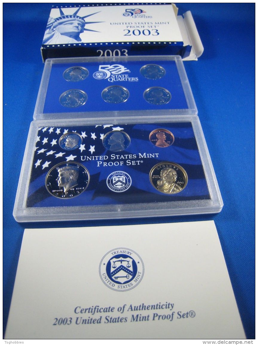 6 UNITED STATES BLUE/WHITE BOX (2000s) PROOF SETS            (erps20-25)