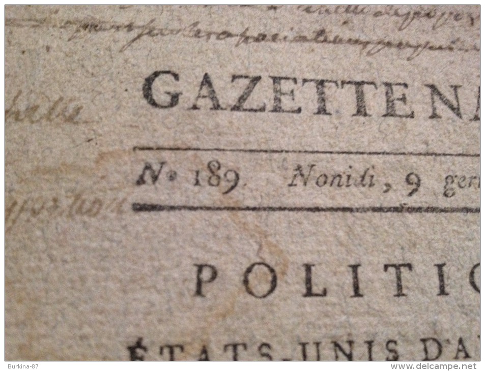 Gazette Nationale, Ou Le Moniteur Universel, 9 Germinal AN 4 De La République, Journal De La République - Autres & Non Classés