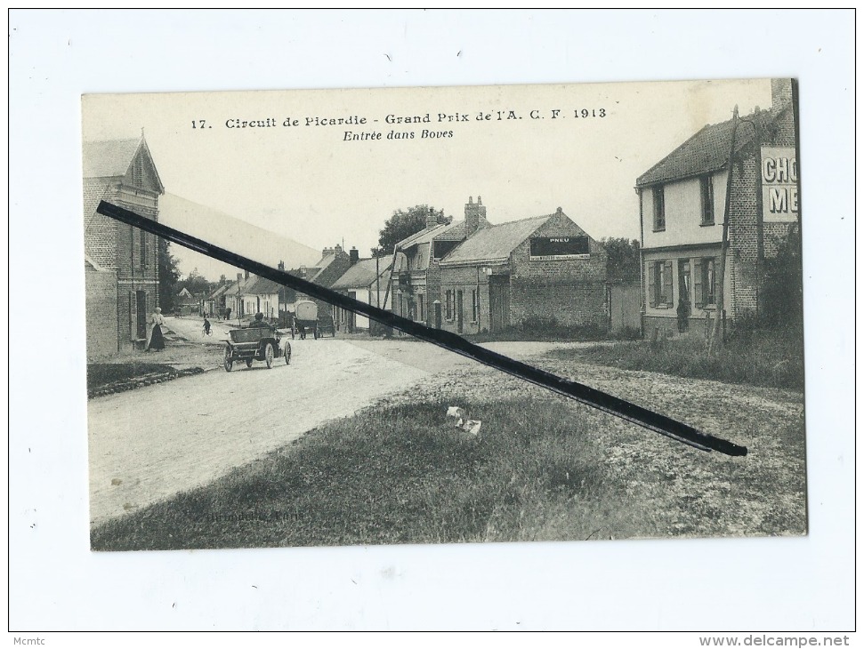 CPA   - Circuit De Picardie  - Grand Prix De L'A.C.F. 1913 - Entrée De Boves - Boves
