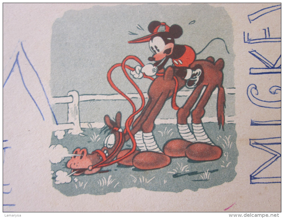 1935 Livre Enfant-Collector WALT‎-DISNEY ‎MICKEY JOCKEY‎ ‎HACHETTE .Broché. Etat D'usage. Couv. Légèr. Passée Cote 6o€ - Disney