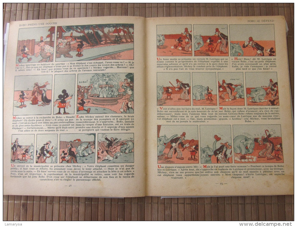 1935 Livre enfant-Collector WALT‎-DISNEY ‎MICKEY JOCKEY‎ ‎HACHETTE .Broché. Etat d'usage. Couv. légèr. passée cote 6o€