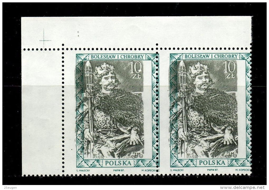 POLAND 1987 MICHEL NO 3131 MNH  INCORRECTLY PRINTED  Pair - Plaatfouten & Curiosa