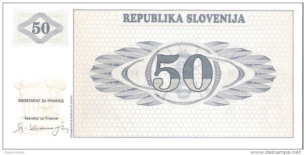 Slovenia - Pick 5s1 - 50 Tolarjev 1990 - Unc - SPECIMEN - VZOREC - Slowenien