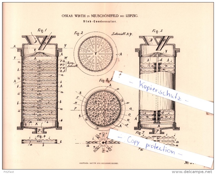 Original Patent  - Oskar Wirth In Neuschönefeld Bei Leipzig , 1884 , Dampfmaschinen !!! - Historische Dokumente