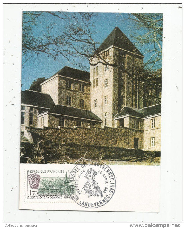 G-I-E , Carte Maximum , 29 , LANDEVENNEC , Abbaye , 1985 , Premier Jour - Landévennec